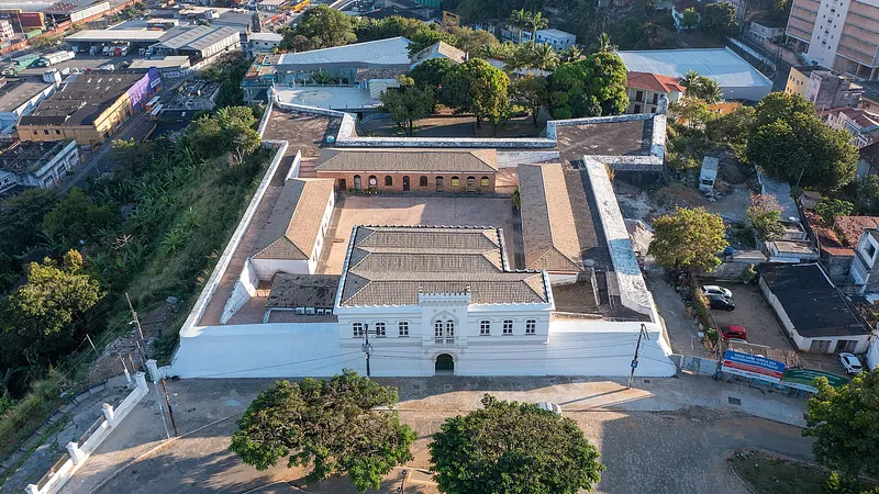 Aerial view, Forte de Santo Antônio além do Carmo, Salvador, Bahia, Brazil. Cultural propertyFort of Saint Antony Além‐do‐Carmo, Salvador, Bahia, BrazilQ1028...